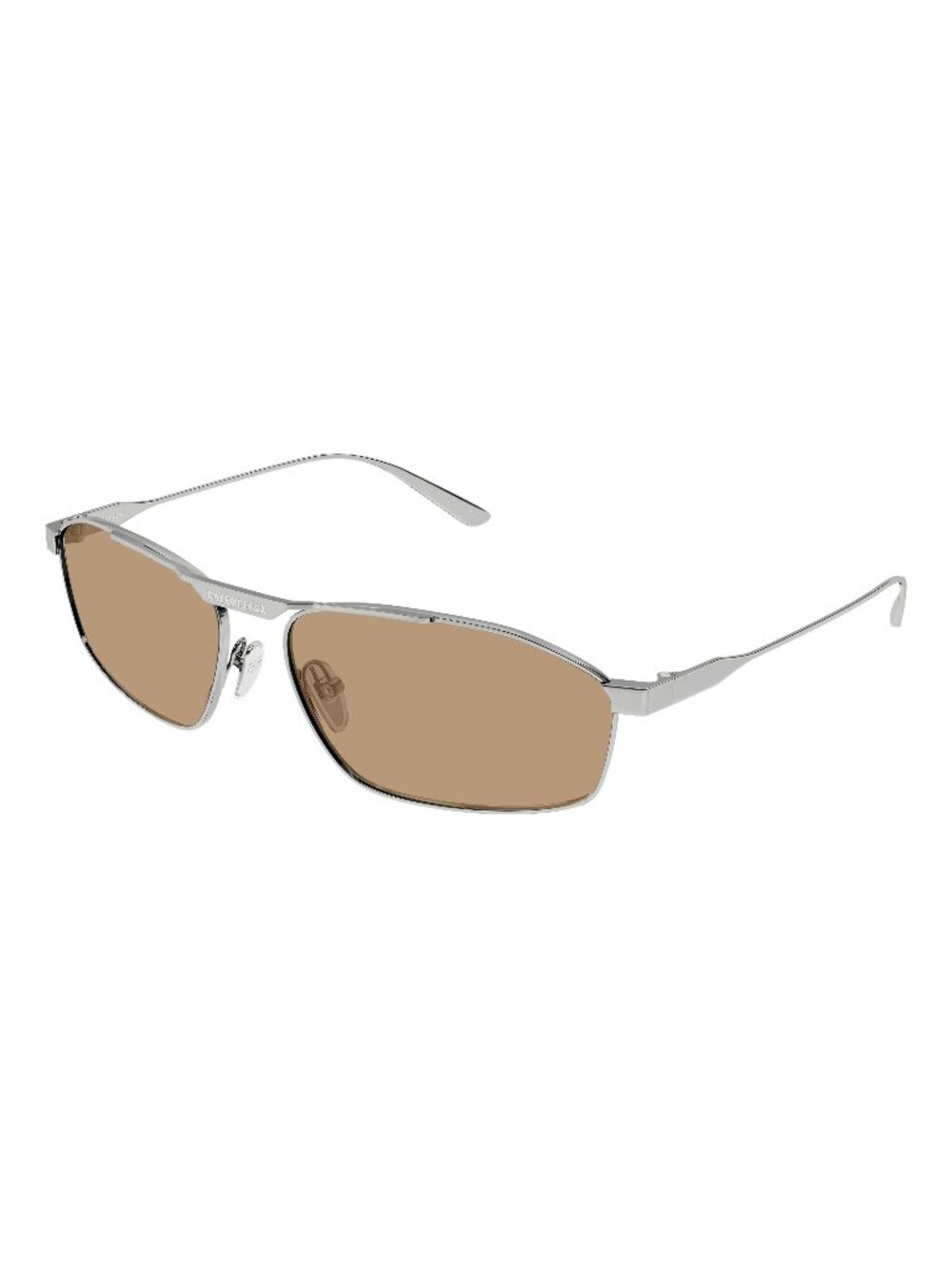 New Balenciaga Men's Sunglasses Silver Brown Lens Metal Frame BB0416S 006 63